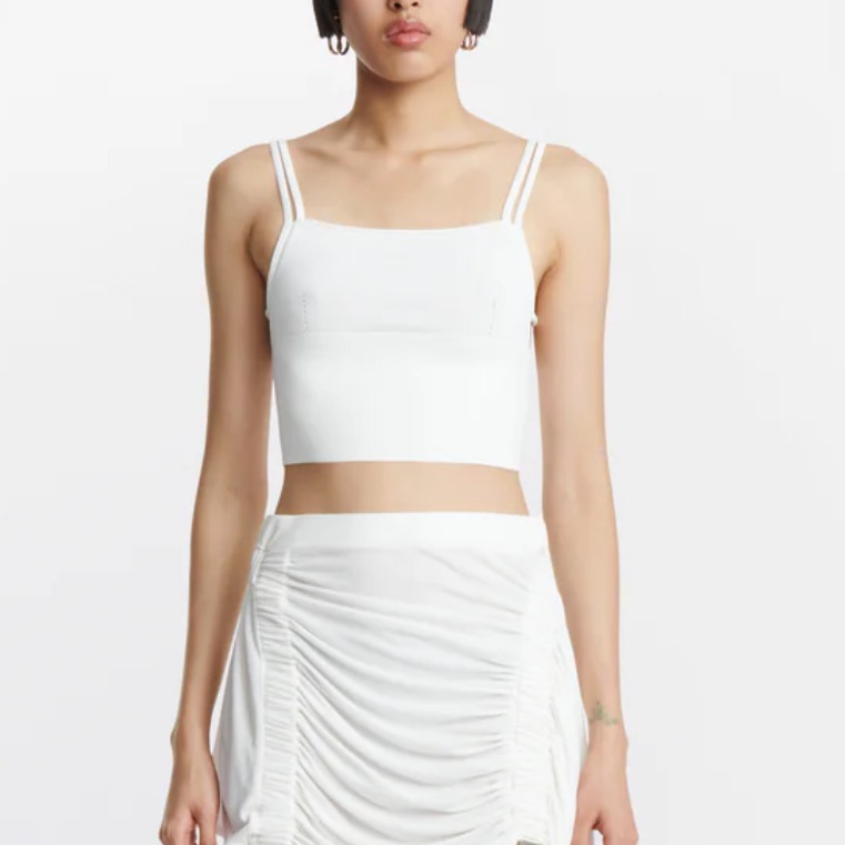 Nwt Dion Lee White Split Strap Top Ivory